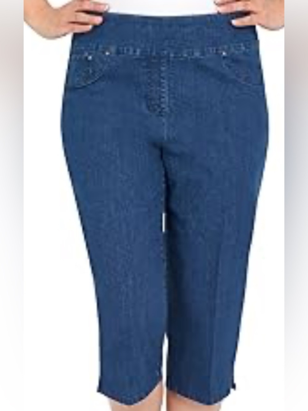 Ruby Rd Denim Jean Pull-on Capris Sz 16W